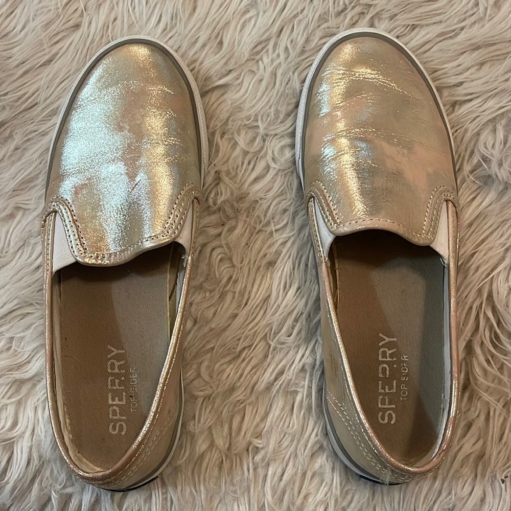 Sperry Gold slide on shoes